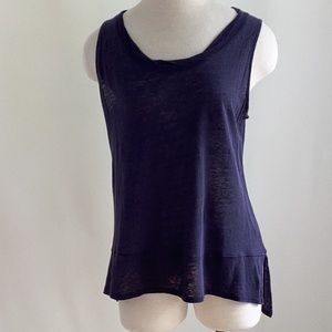 Linen Tank Hi/Low Hem and twist neck